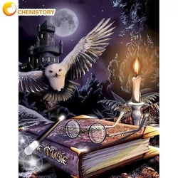 CHENISTORY Paint By Numbers Night Owl Animal Painting By Number Kits Home Decoration Wall Art Picture Framed On Canvas Diy Gift