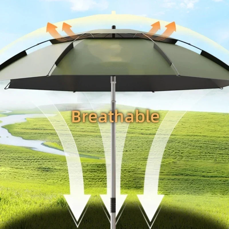 

Открытый пляжный зонтик для кемпинга, большой зонт от солнца для двора, 2,0-2,6 м, зонтик для рыбалки, стержень из нержавеющей стали 201, большой зонт