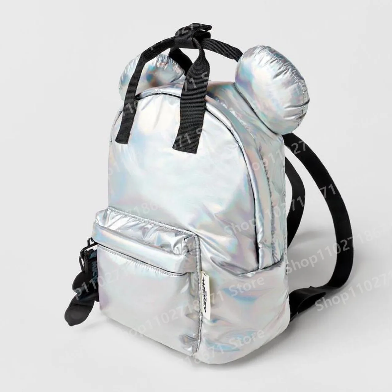 Disney tureMouse-Sac à dos réfléchissant au laser argenté pour enfants, matériau léger, cartable design créatif pour fille et garçon, sac à la mode, cadeau