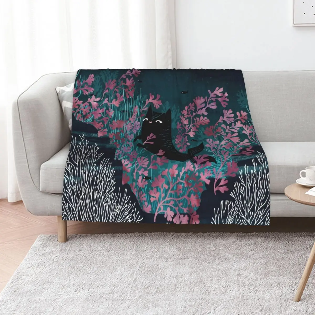 

Undersea Throw Blanket Loose Hairy Decoratives Blankets For Sofas Blankets