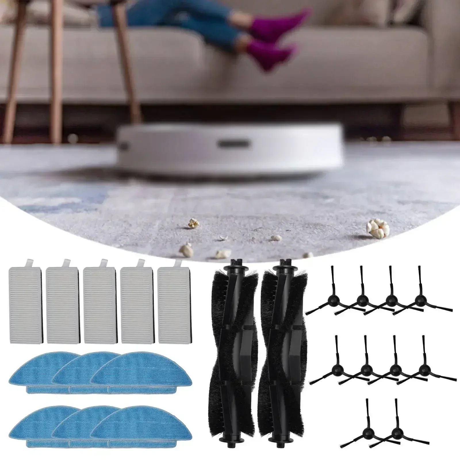 

Основная боковая щетка, подушечки для швабры, комплект фильтров для робота-пылесоса Tikom L9000, запасные части, сменные аксессуары для уборки дома