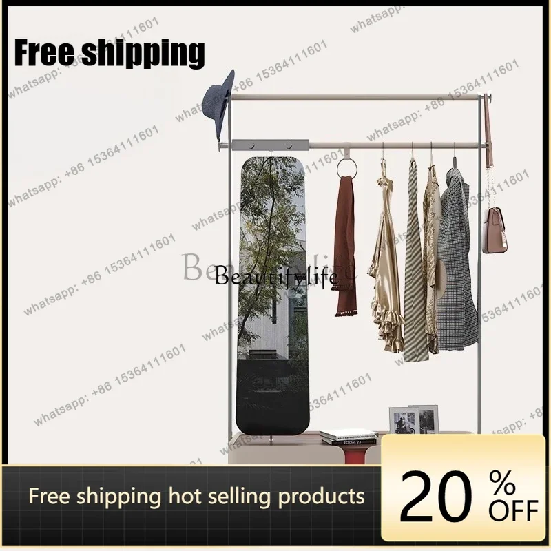 Factory Direct.Bedroom Floor-standing Coat Rack Storage Cabinet Integrated High-end Villa Stainless Steel Clothes Rack