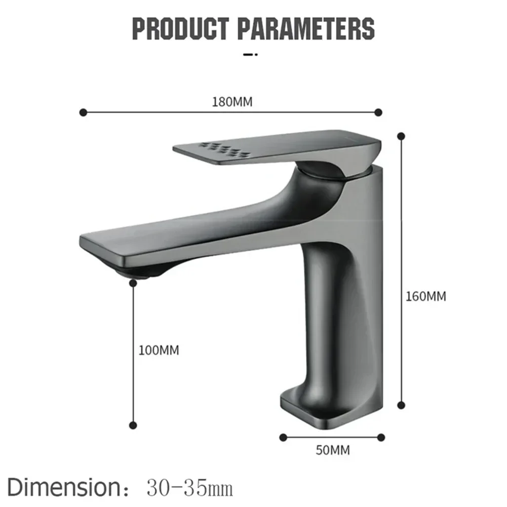 1pcs Brass Core Modern Bathroom Sink Faucet Single Handle Deck Mounted Wash Basin Water Tap Hot And Cold Mixer Household