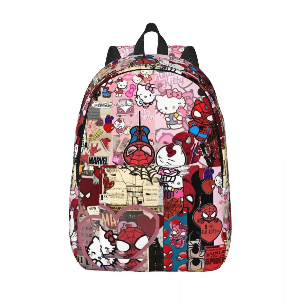 

Hello Kitty Love Spiderman Cartoon Backpack Middle High College School Student Bookbag Teens Daypack Gift