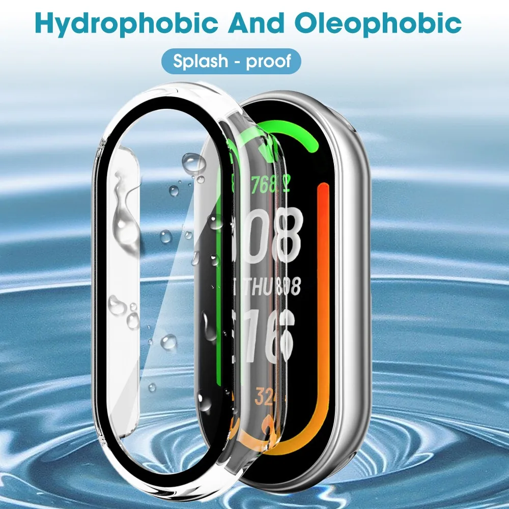 Tempered Glass Screen Protector for Xiaomi Mi Band 10 HD Anti-scratch Protective Film Hard PC Bumper Covers for Mi Band 10 Case