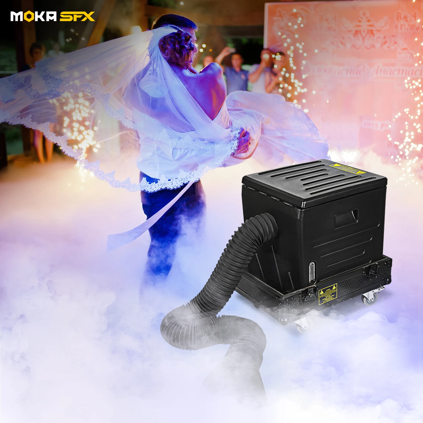 Moka sfx 4000w mini DMX dry ice low fog smoke machine for wedding first dance stage event