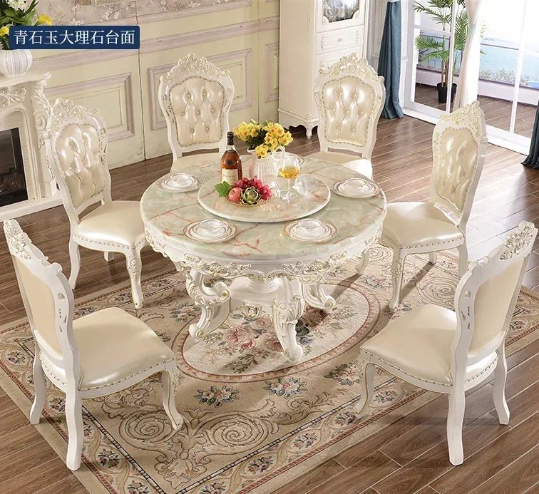 Luxury dining room furniture solid wood Dining Tables with 8 to 10 Seater Chairs