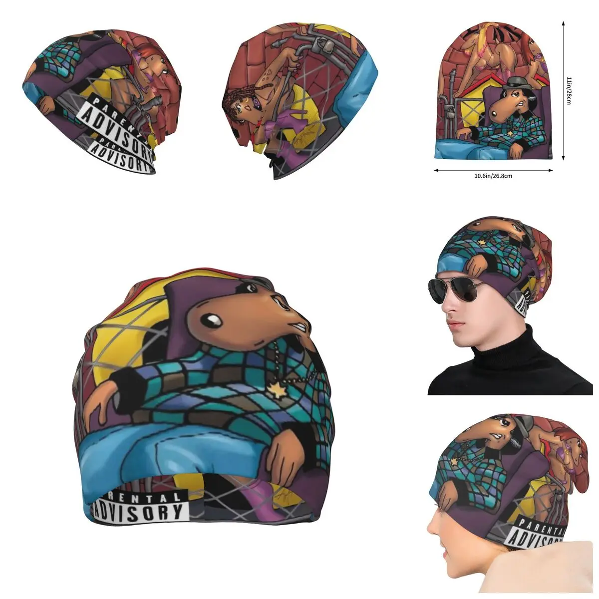 

Crazy Design Snoop Dogg Doggystyle Knitted Hat For Men And Women, Gift Unisex winter Warm Brimless printing Urinal Hat