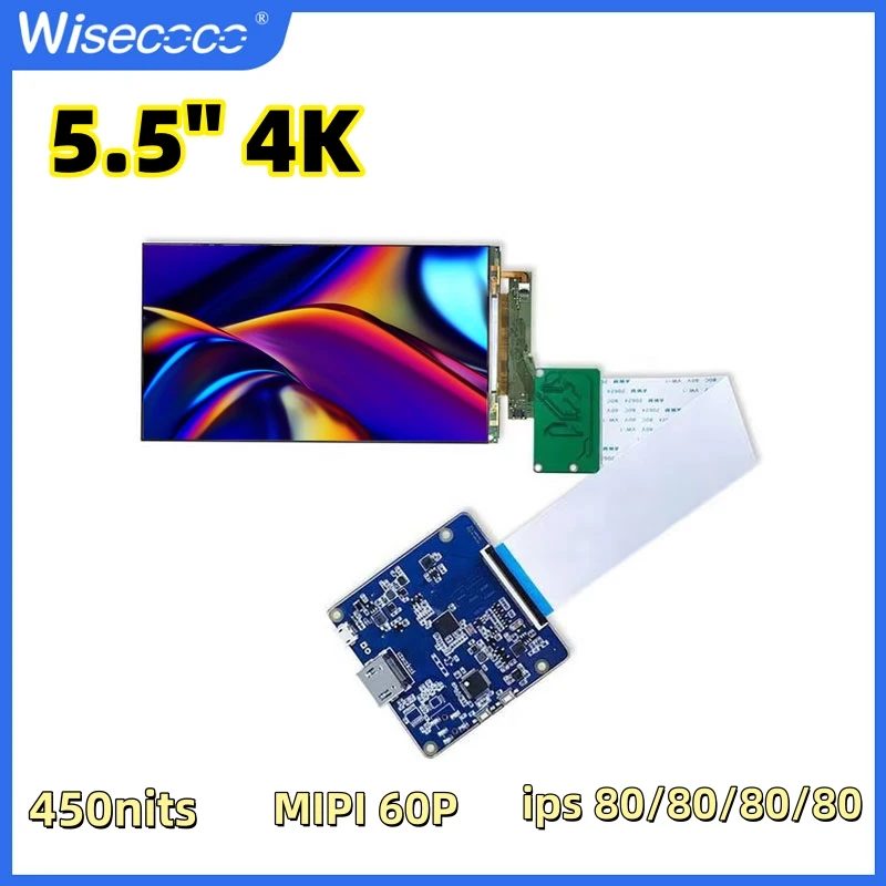 5.5 inch 4k LCD Display Screen UHD 3840X2160 Panel for Wanhao Duplicator 7 SLA 3D Printer  MIPI Controller Driver Board