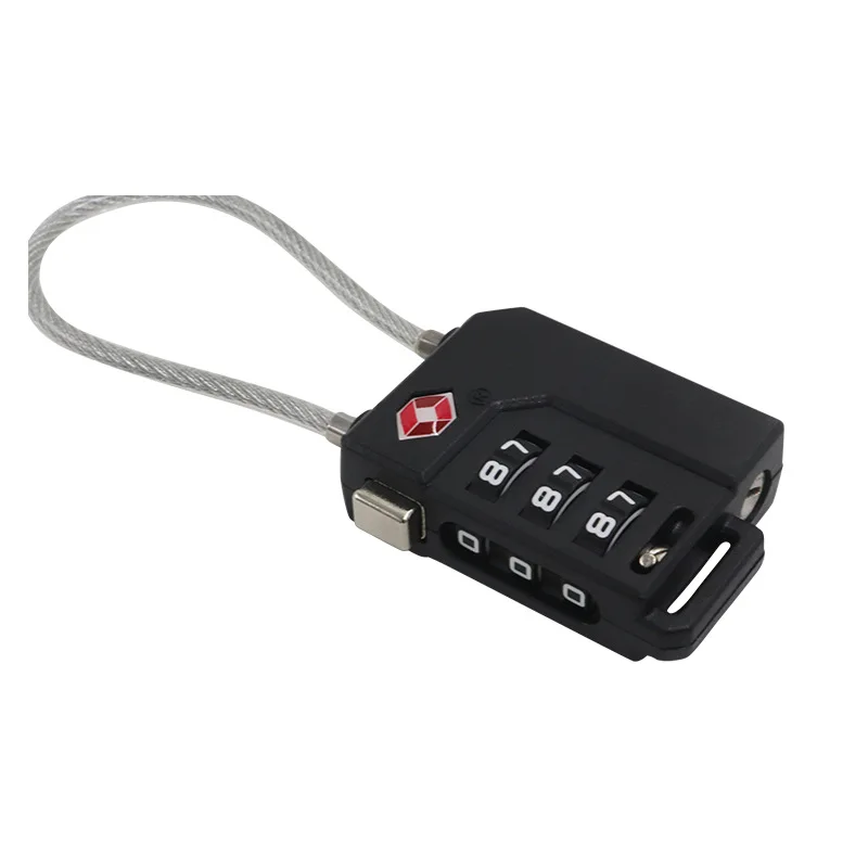 TSA21100 High-end PC Material 3-digit Digital Padlock Password Adjustable Steel Wire Rope Password Lock