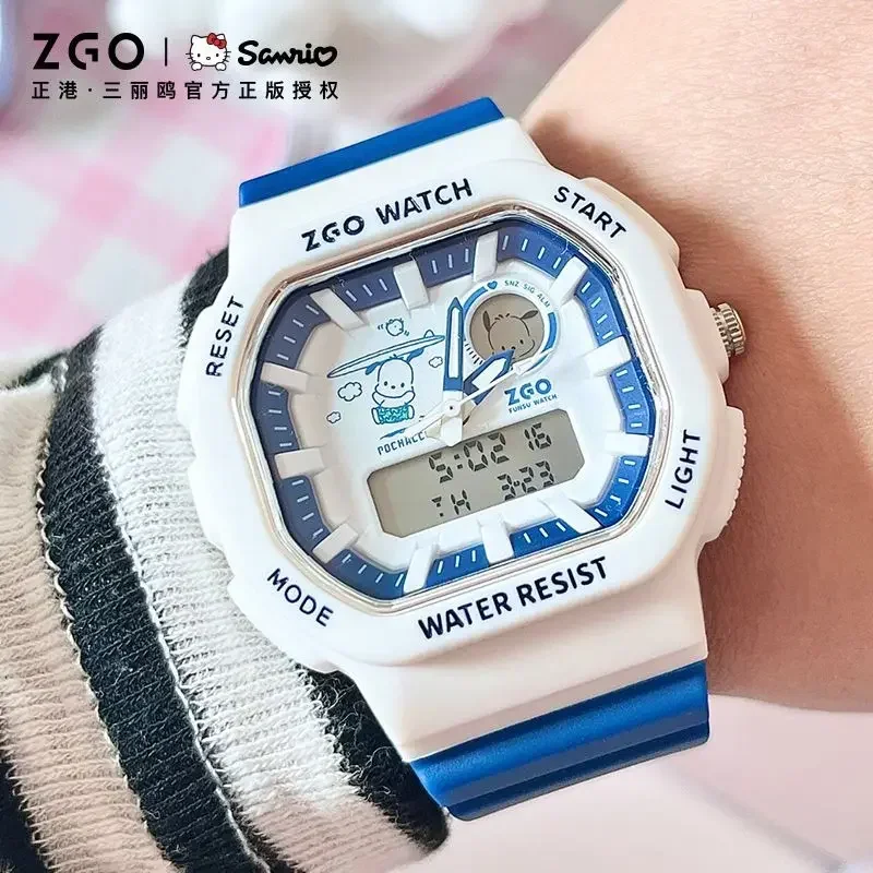 ZGO Sanrio serie Pacha Dog Watch, reloj deportivo con brillo nocturno, resistente al agua, relojes electrónicos para niñas y niños, Juguetes