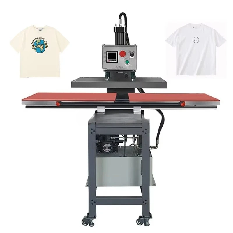 40*60 Automatic Hydraulic Heat Press Transfer Machine Double Press Station for T-shirt Sublimation