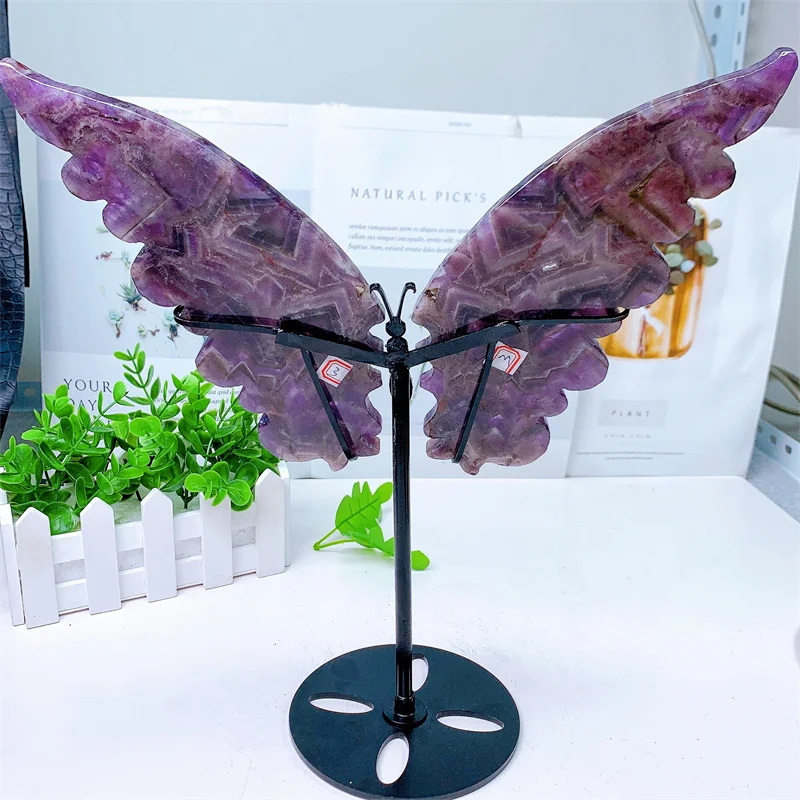 Natural Dream Amethyst Butterfly Wings, Crystal Crafts, Healing Gemstone, Girl Birthday Present, Home Decoration, 1Pair