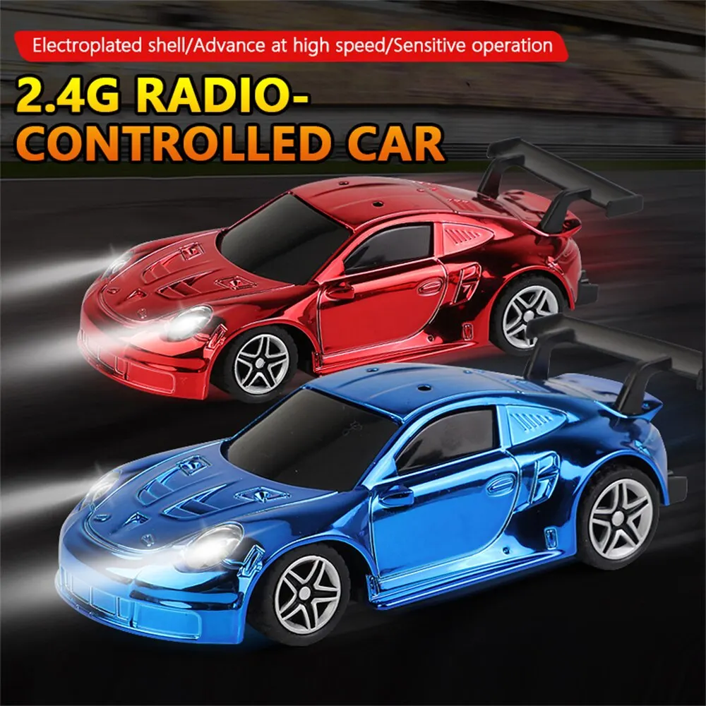 Rc Raceauto Mini Auto 2.4G 1:43 Licht Vergulde Pocket Race Simulatie Auto Model Speelgoedauto Contol Kind Speelgoed Jongens Cadeau