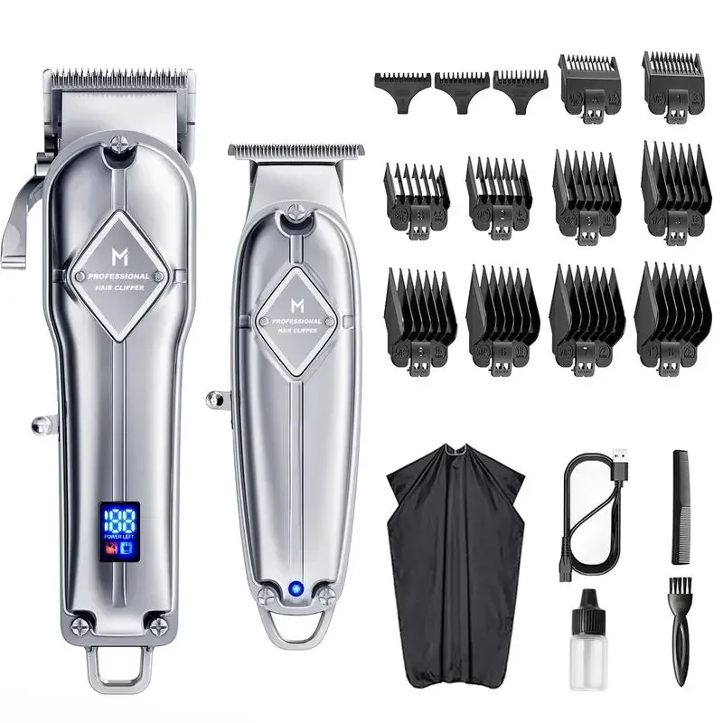 GLAKER Hair Clipper & Trimmer Kit - Cordless, LED Display, Long Battery Life, Adjustable Steel Blades, Spectacular Comfort - K11