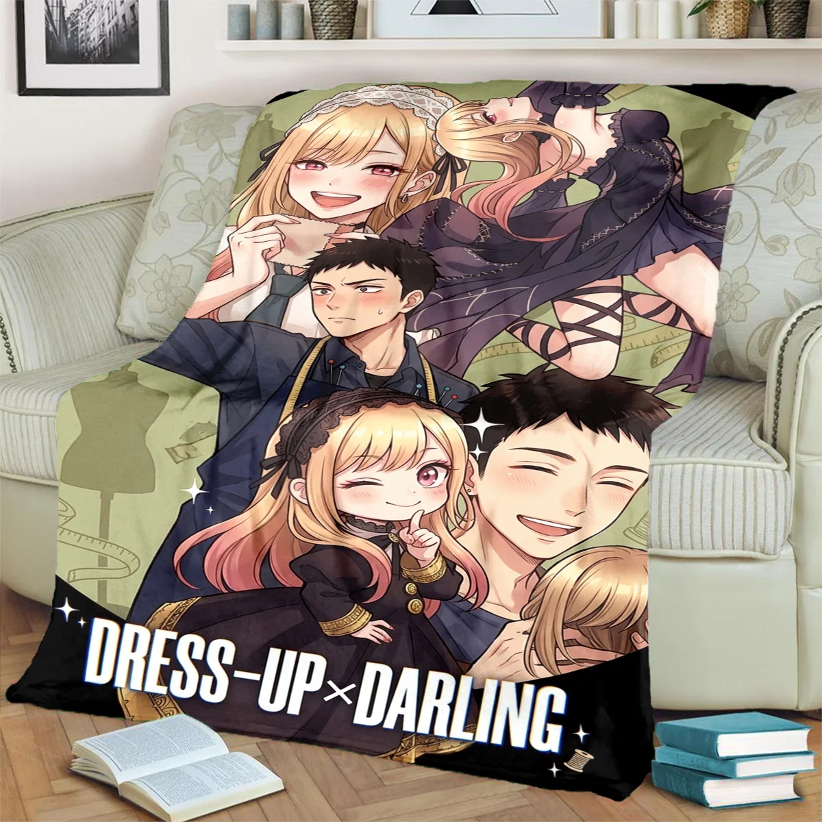 My Dress-Up DarlingComfortable Print Flannel Blanket Warm for Beds, Chairs, Sofas, Bedrooms, Travel, Picnics-kwq152