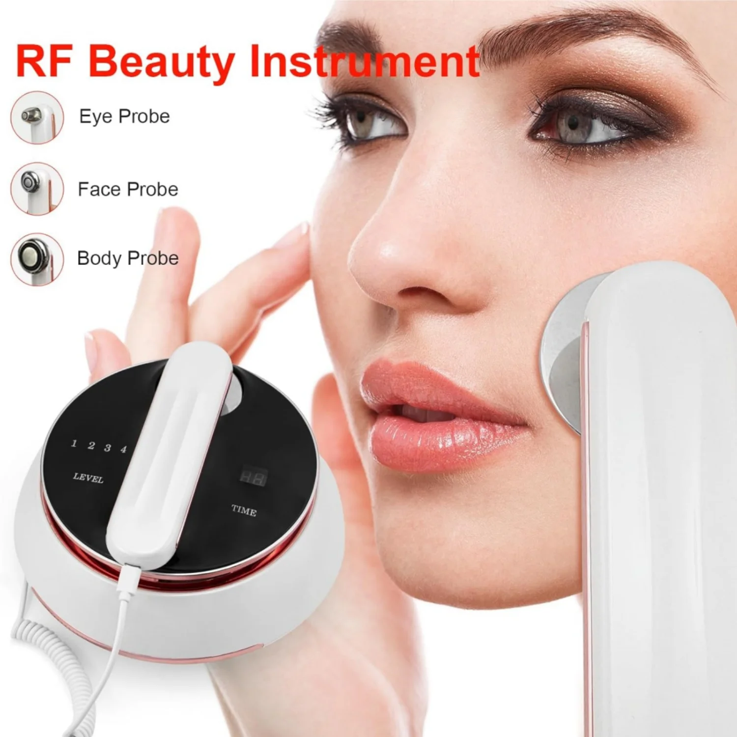 

RF Skin Tightening Machine with 3 Repalceable Probes LED Display Radio Frequency Device for Anti-Aging Wrinkle Cellulite Smooth