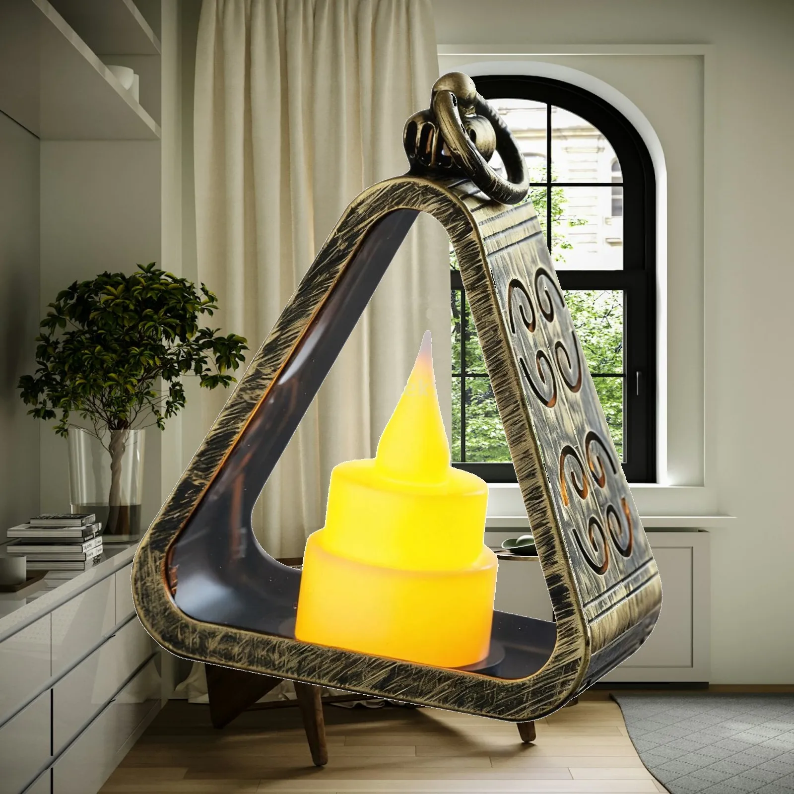 Decorative Triangle LED Desk Lamp Compact Design Bedside Table Night Light for Living Room Kids