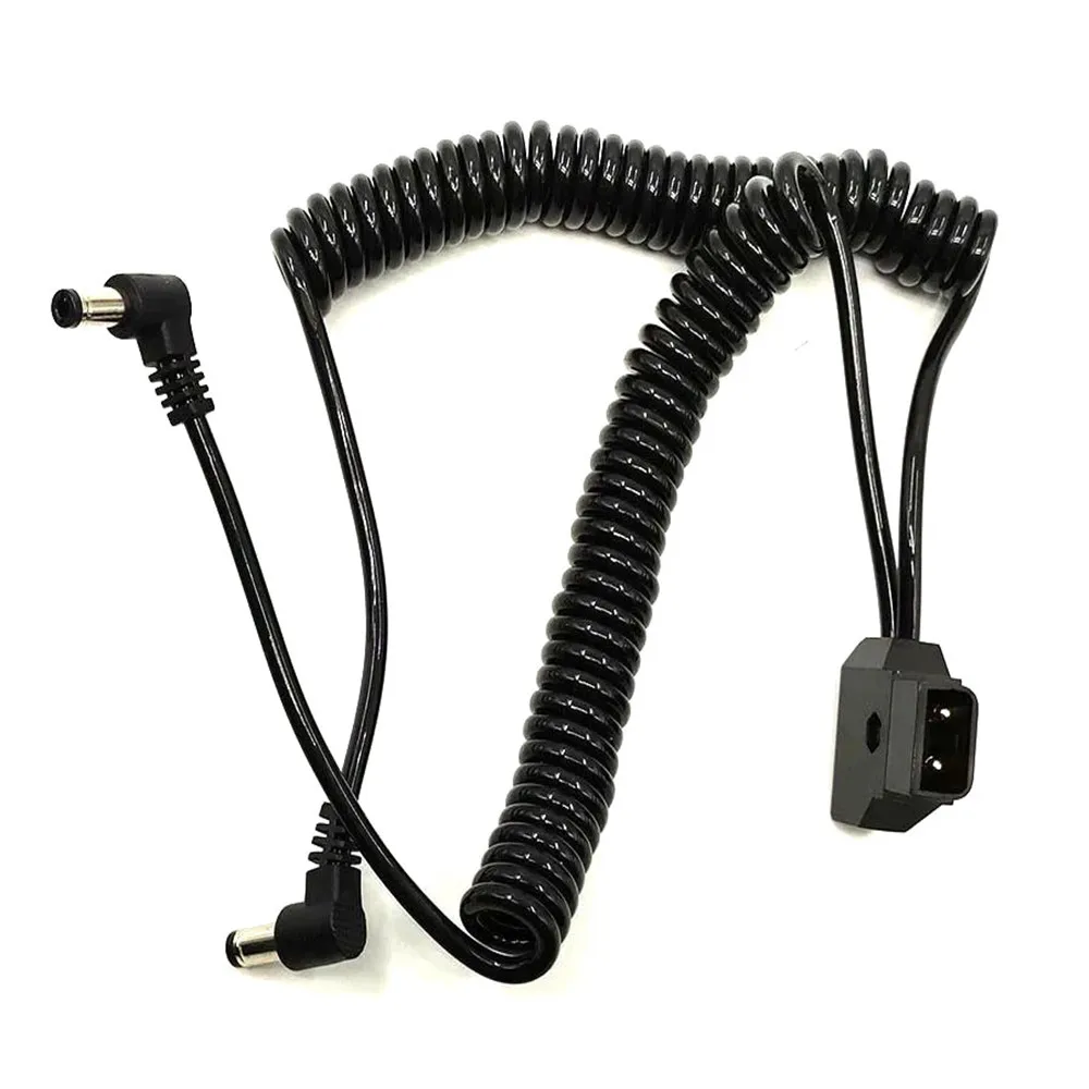 

Power D-Tap DTap To 2x 5.5*2.5mm DC Angleg Plug (In+ Out-) Spring Spiral Cable For BMPC BMCC / Monitors / Lights / Lamps