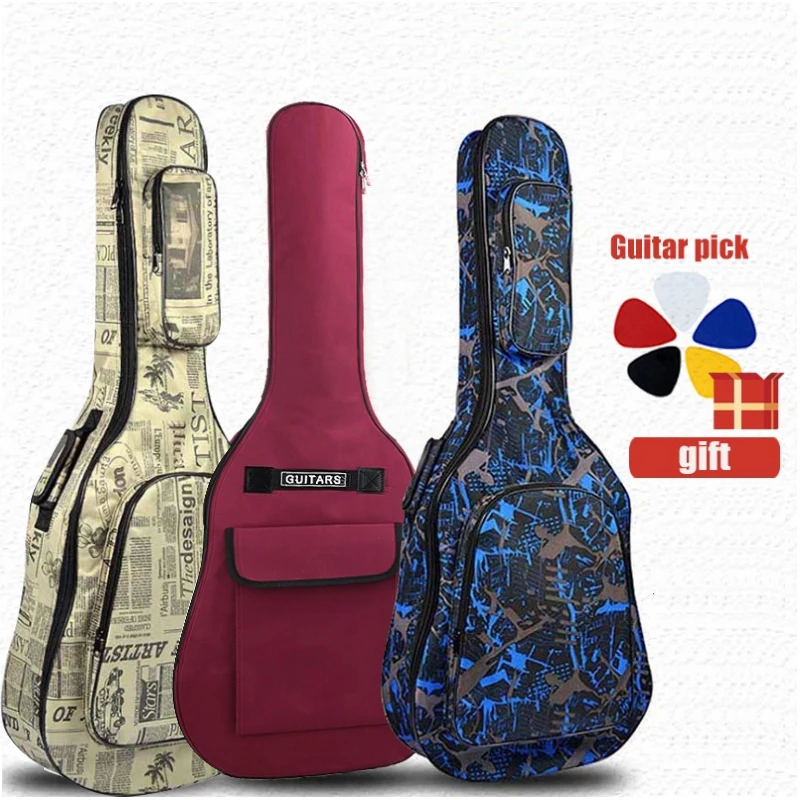 40 / 41 Inch Guitar Case Waterproof Guitar Bag Backpack 600D Oxford Acoustic Folk Guitar Gig Bag Cover With Shoulder Straps