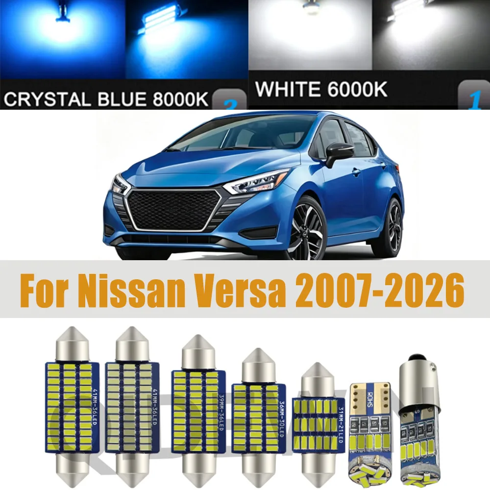 Accessories For Nissan Versa 2007- 2018 2019 2020 2021 2022 2023 2024 2025 2026 LED Interior Dome Map License Plate Light Kit