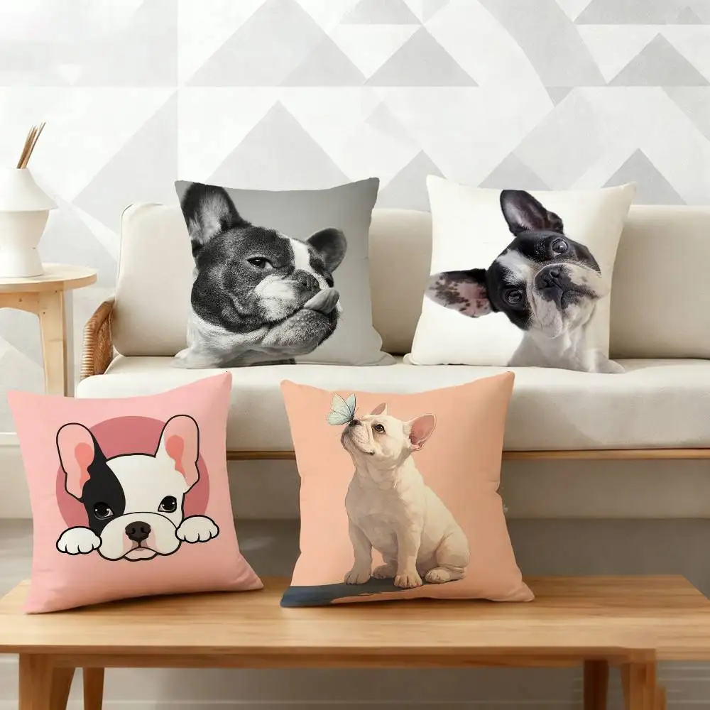 

cute French Bulldog Pillow Case Pattern Printed Pillowcase For Living Room Sofa Cushion Cover