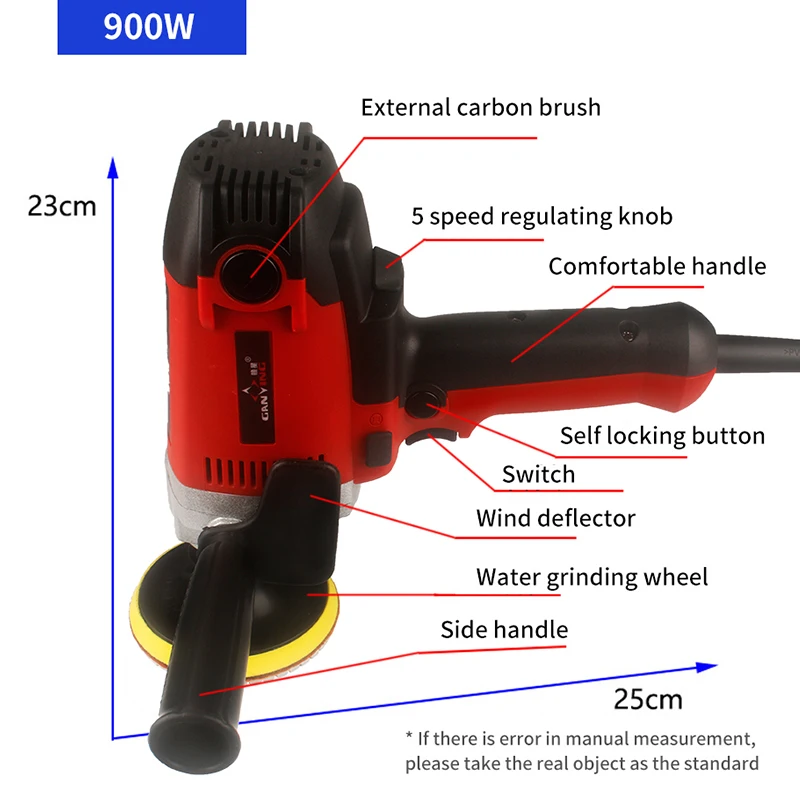 900W 220V Variable Speed Water Mill Electric Water Injection Sander Polisher Marble Granite Concrete Stone Wet Polisher