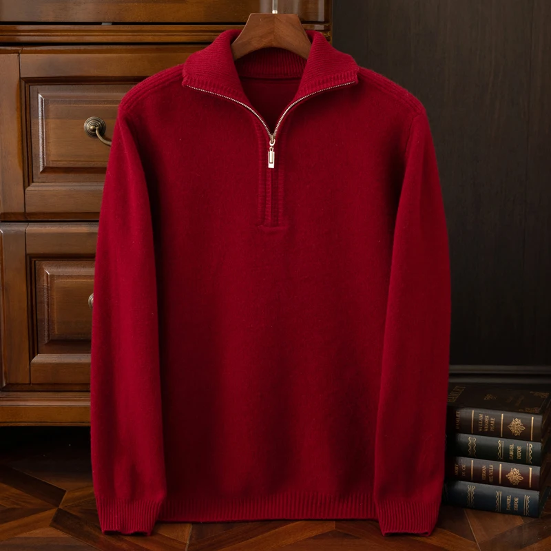 Autumn And Winter Wool Cardigan Coat Men's Casual Padded Sweater Wearing Warm Knitted Bottoming Shirt