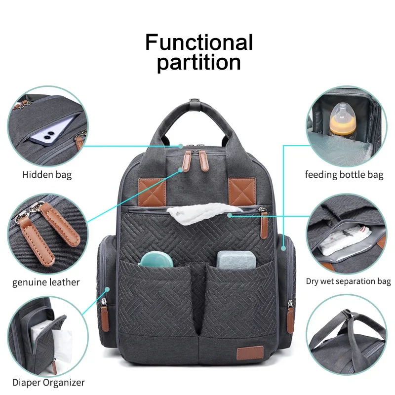 

Large Capacity Fashionable Mother Bag Lightweight Mother Bag Hand-held Mother Bag Embroidered Backpack