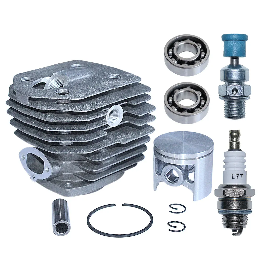 Pistone cilindro da 45 mm Kt per Husqvarna 254 154 XP 254XP 238 Parte motosega Cuscinetto valvola di decompressione candela