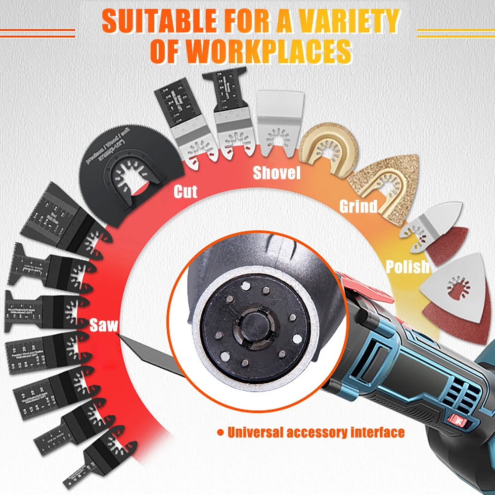 

Multifunction Universal Saw Blades Set Oscillating Quick Release Dewalt For Renovator Woodworking DIY Power Tool 28Pcs/Set