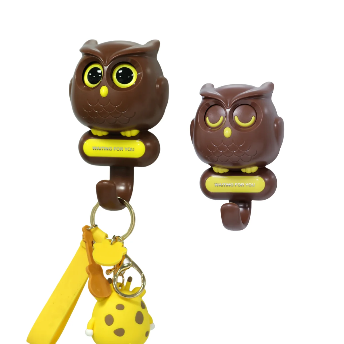 

Creative Cute Cartoon Big Eyes Owl Self-adhesive Hooks for Clothes Hat Scarf Key Holders Rack Home Decoration Wall Shlef Hanger