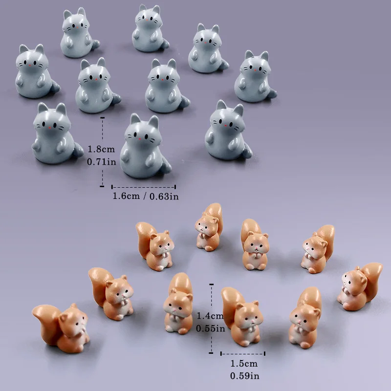 20Pcs Dinosaurs Triceratops Dolphins Whales Elephant Horse Rabbit Fish Figurine Miniature Fairy Garden Decoration Accessories