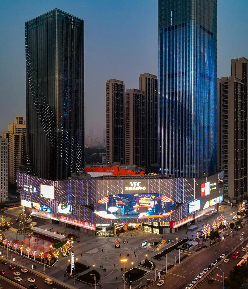 LED Flying Carpet DisplayManufactory OEM Semi Transparent Flat Screen Curtaij Wall Show Attached Circular Advertising Transparen view 3