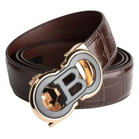 Men's Sleek Automatic Buckle Belt - Genuine FauxwithTextured Square Pattern, Black, Simple & Stylish DesignforCasual Attire