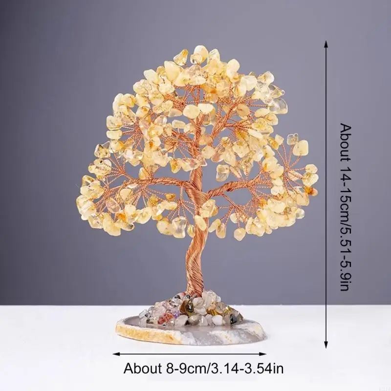 2025 New Crystal Stone Money Tree Sculpture Tree Tree يعزز الحظ والازدهار