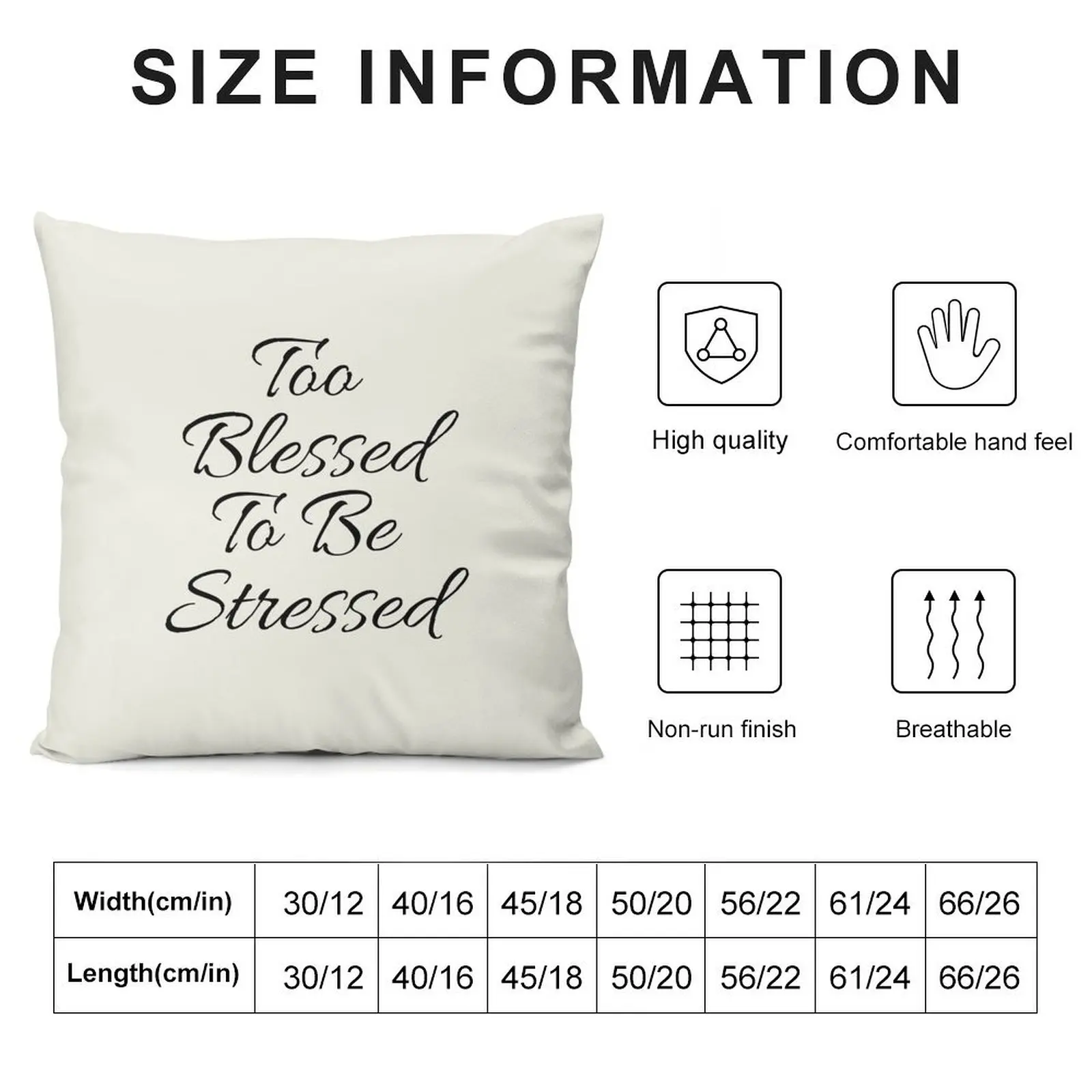 Too Blessed to be Stressed Throw Pillow bed pillows Luxury Pillow Case pillow