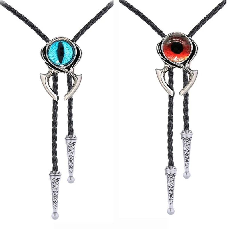 Halloween Bolo Ties for Women Men Devils Eye BolaTie Necktie Western Cowboy Necklace Bolo Tie Country Concert Neckwear