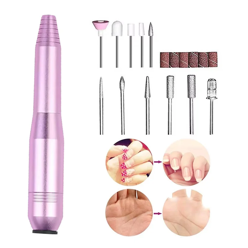 ポータブルペン型ネイルドリル、ネイルとペディキュアツール、ホームスクラブネイルトリマー、サロン電動マニキュアツール