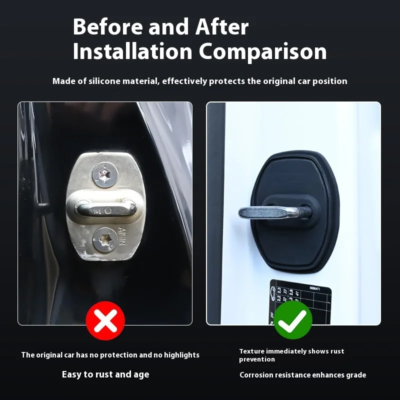 Van toepassing op Chuanqi Autodeur Beschermend Pad Siliconen Mute Schakelaar Deurslot Anti-Roest Accessoires Deurslot cover