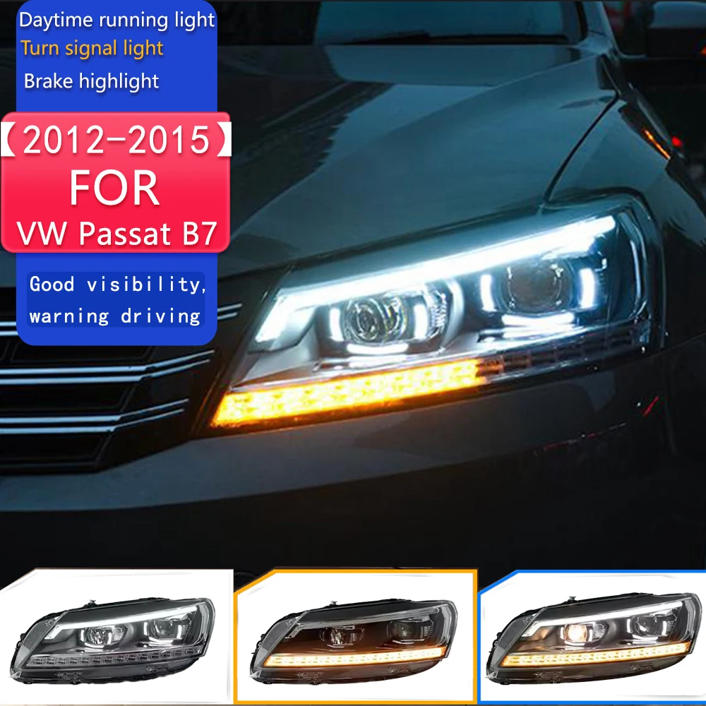 

Car Styling for VW Passat B7 Headlights 2012-2015 Passat LED Headlight DRL Hid Head Lamp Angel Eye Bi Xenon Auto Accessories