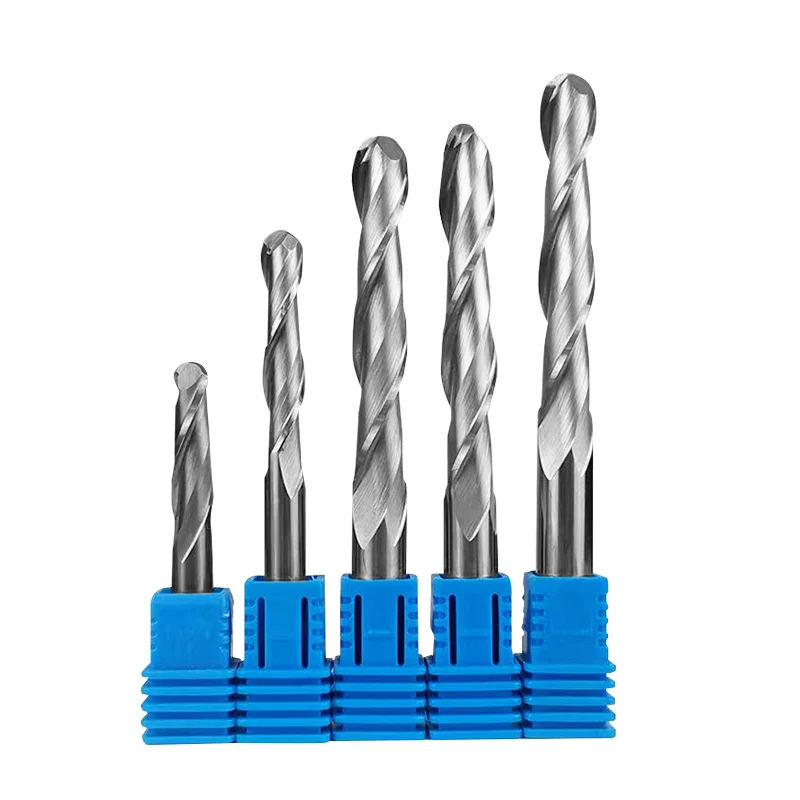 carbide carving cutter 6mm 2f ball end mill, carbide numerical control milling cutter head 5mm ball head