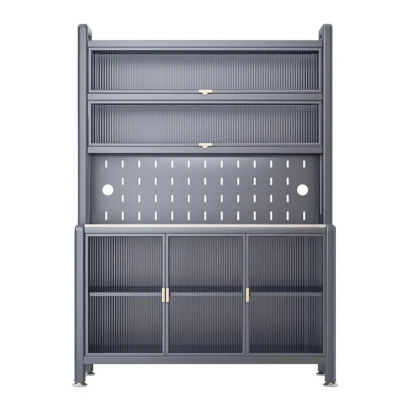 

Microwave oven, cabinets, slate, kitchen, storage, floor, multi-layer, storage bowl, shelf, multi-function, side cabinet