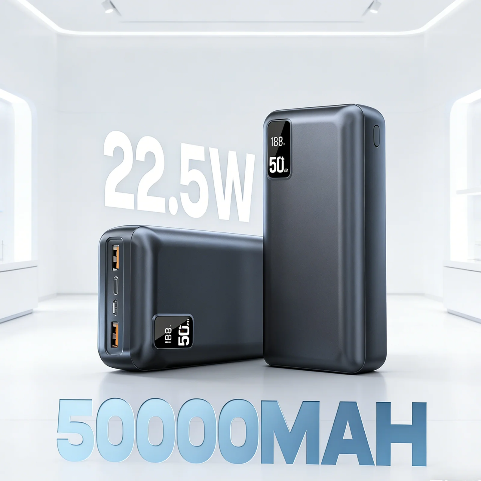 Solar Emergency Charger - Hganus 22.5W 파워 뱅크 50000mAh QC