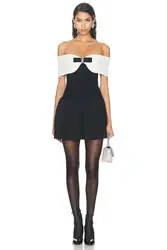 New Women's Off The Shouder Slash Neck Bandage Dress Bodycon Fashion Celebrity Party Sexy Mini Sleeveless Patchwork Dress