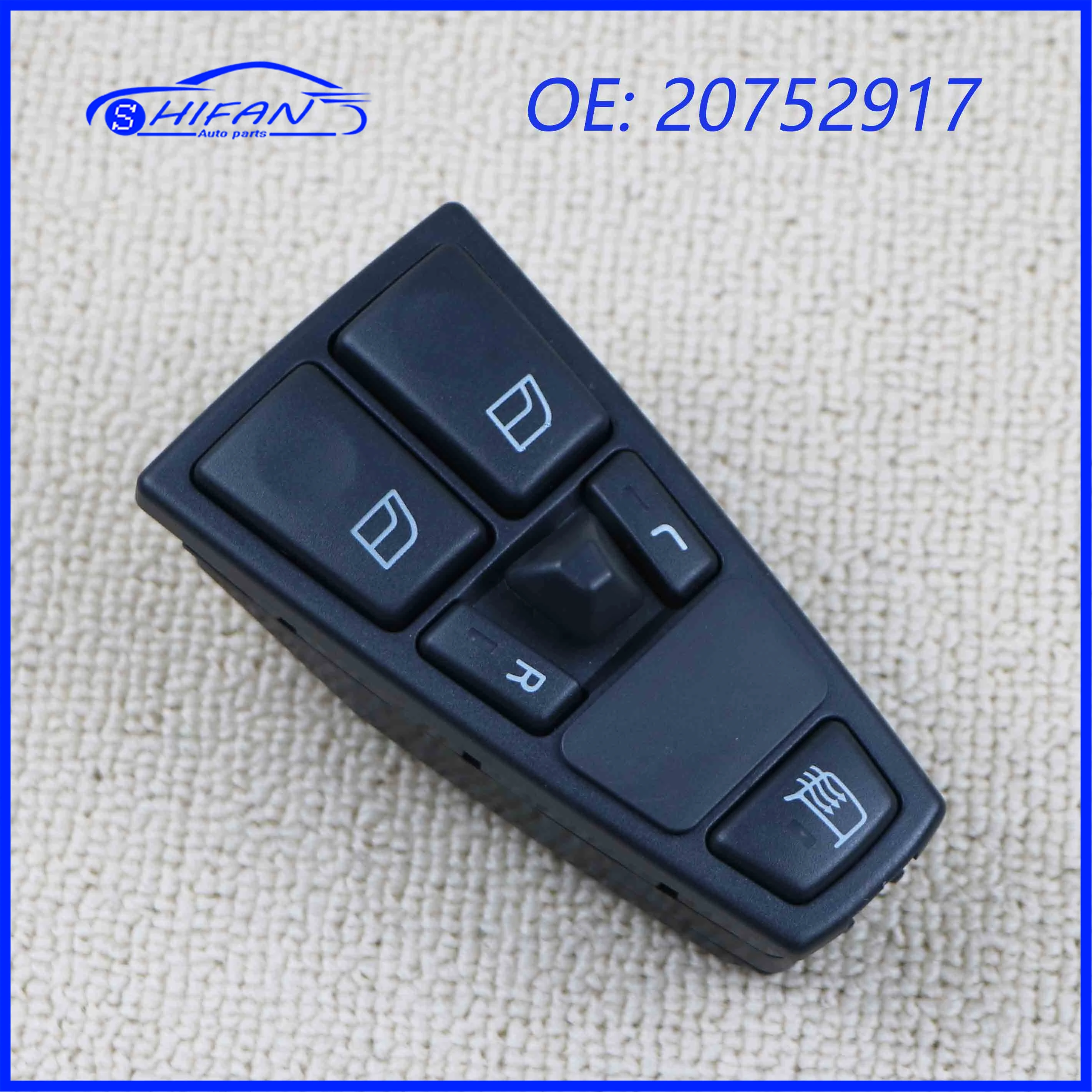 20752917 Front Left Driver Side Power Window Glass Control Switch with Manual Locks For Volvo VNL Truck FH12  20953591 20455316