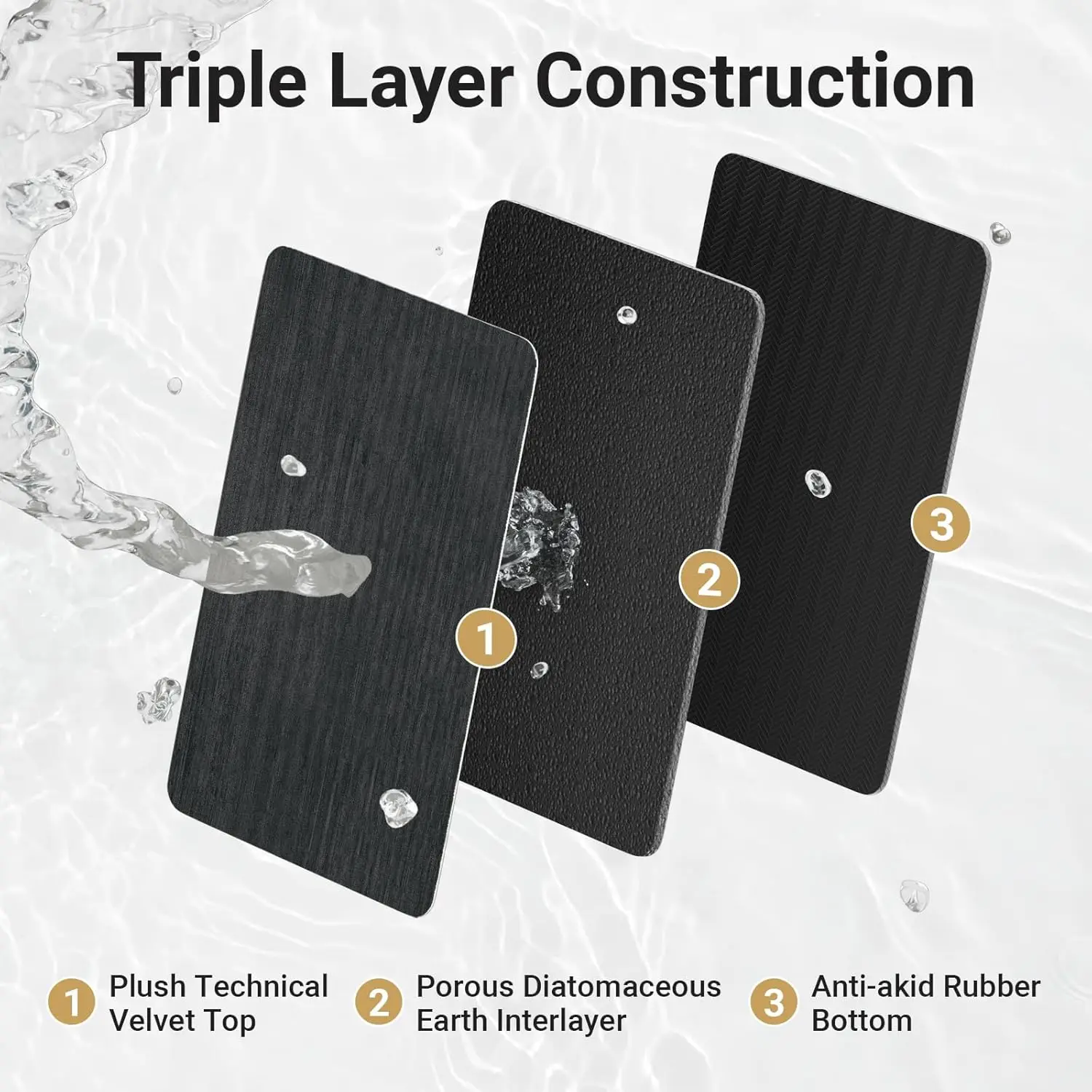 

Quick Dry Kitchen Floor Mat Soft Non Slip Bath Mat Fast Super Absorbent House Entrance Mats Diatomite Rug for Bathtub Shower