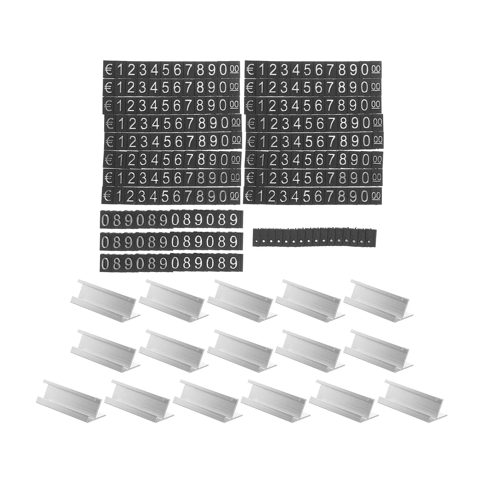 

16Sets Price Tag Cube Block Adjustable Jewelry Retail Display Clear Number Sign for Counter Merchandise Label Pricing Tags