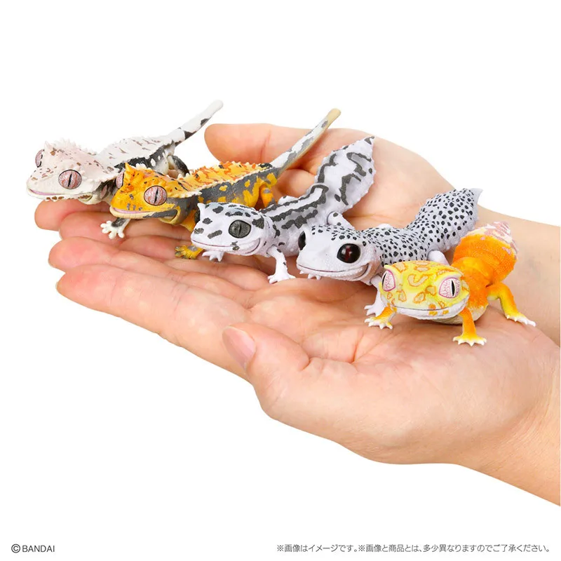 Original Bandai Gashapon Big Biological Map Big Gecko Lizard Simulation Animal Qversion Ornament Anime Model Toy Gift Collection