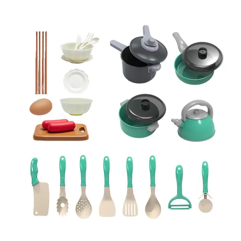 

Kids Play Kitchen Toys Set 28X Utensils Cookware Toys Educational Utensils Cookware Toys Fun Fake Cookware Appliance For Kids